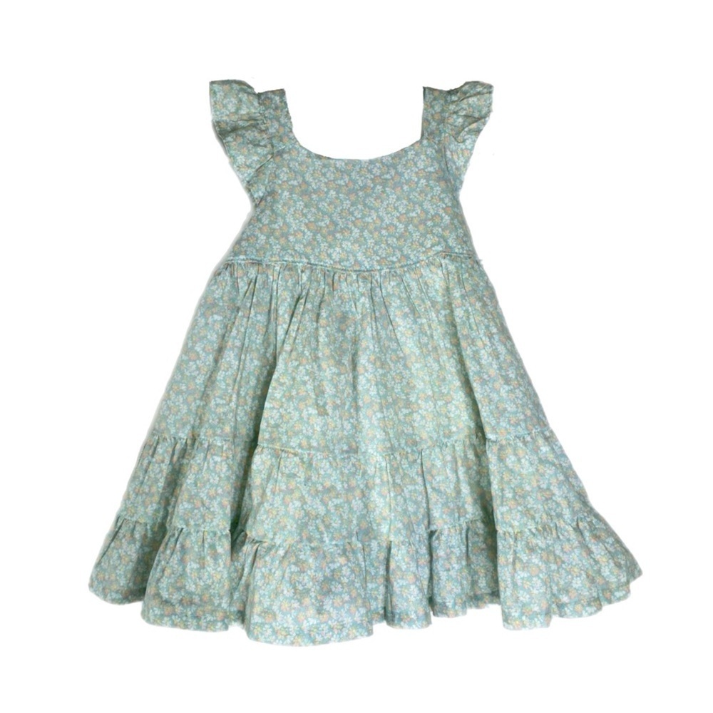 OshKosh B’gosh Girls Mint Floral Tiered Ruffled Dress w/Bloomers